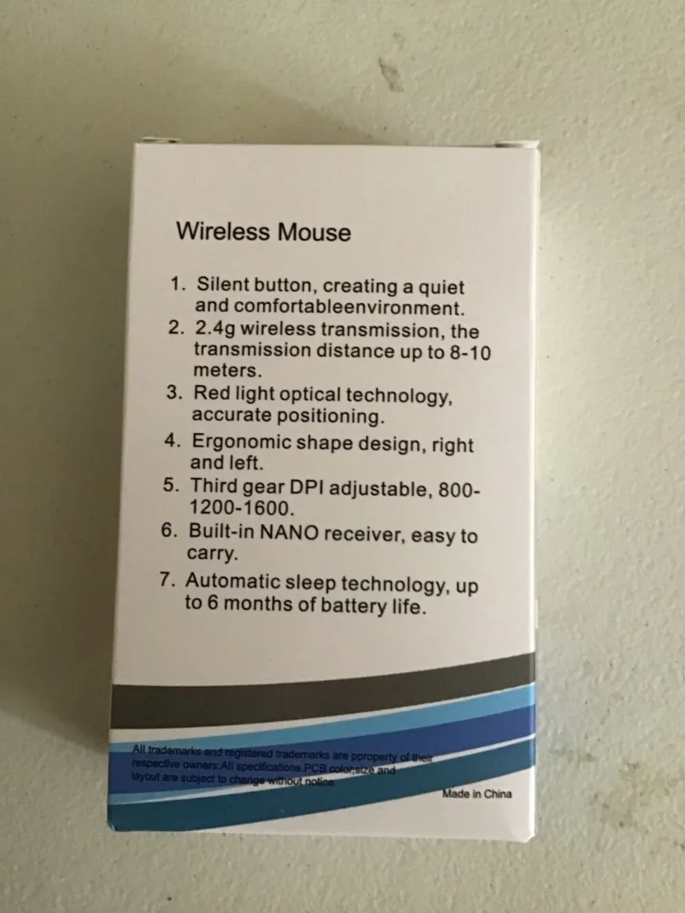 Dual-Mode Wireless Optical Mouse 2.4G/BT Silent Ergonomic 1600 DPI Black New!!